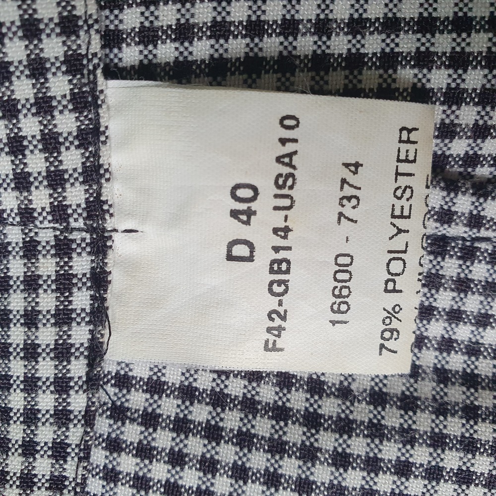 Size 10 L29.5" High Waist B&W Check Trousers Tapered - Picture 7 of 8